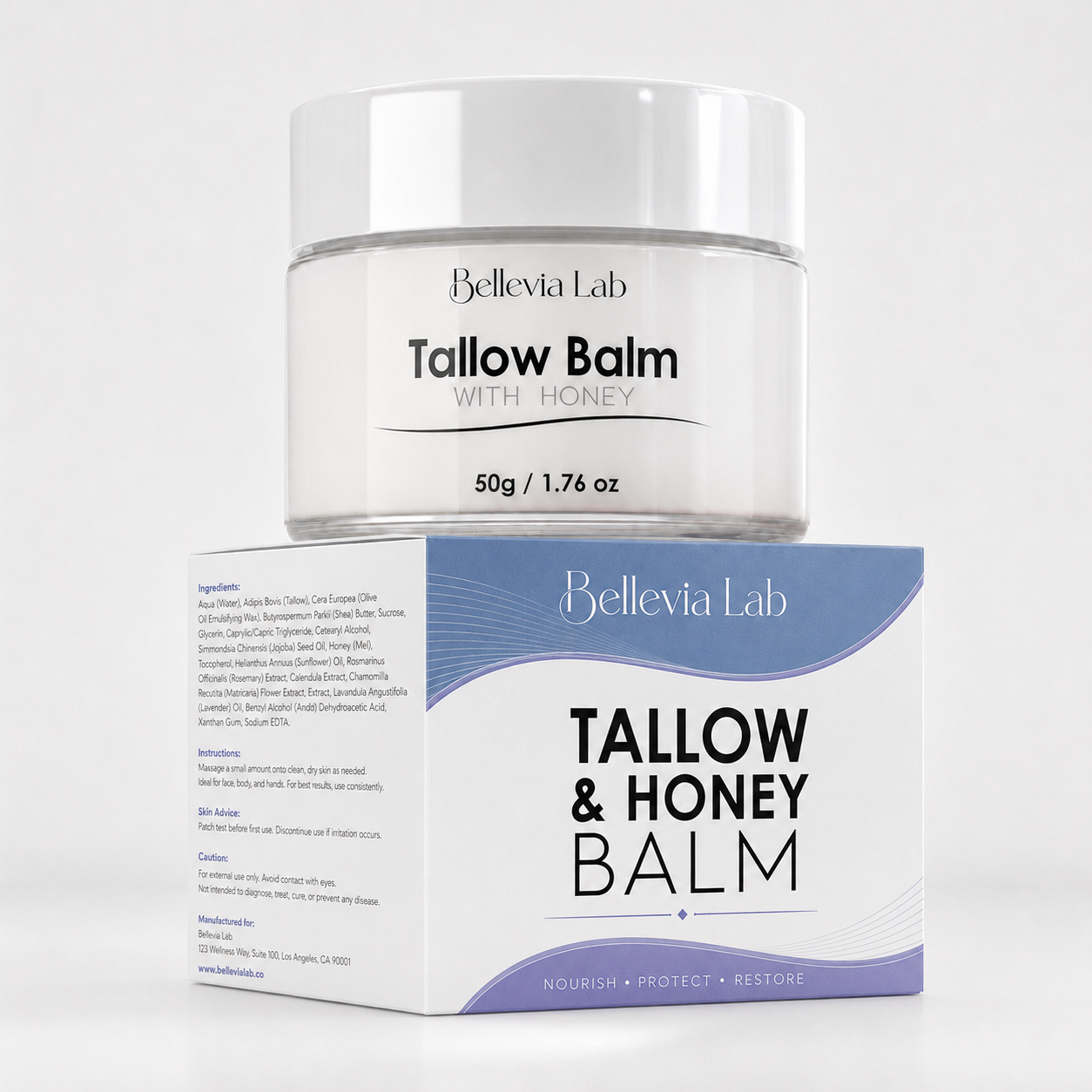 Bellevia Lab® Tallow + Honey Balm